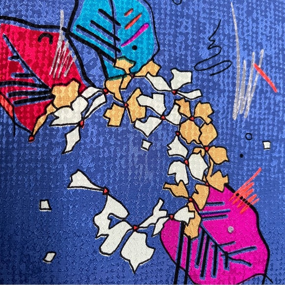 Vintage 1980s Francesca Damon for Starington Abstract Pop Floral Silk Wrap Dress - Picture 9 of 10